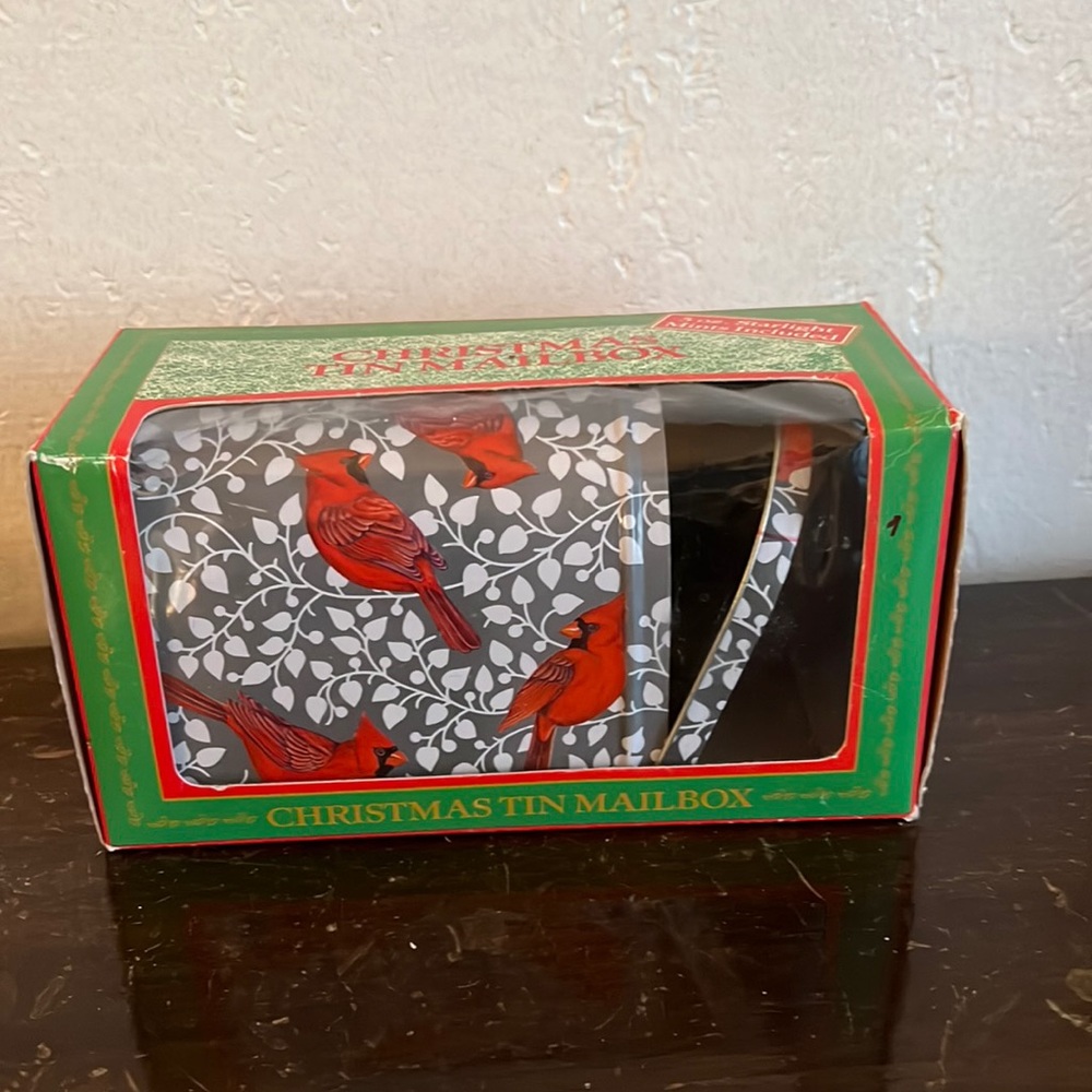 Christmas tin mailbox